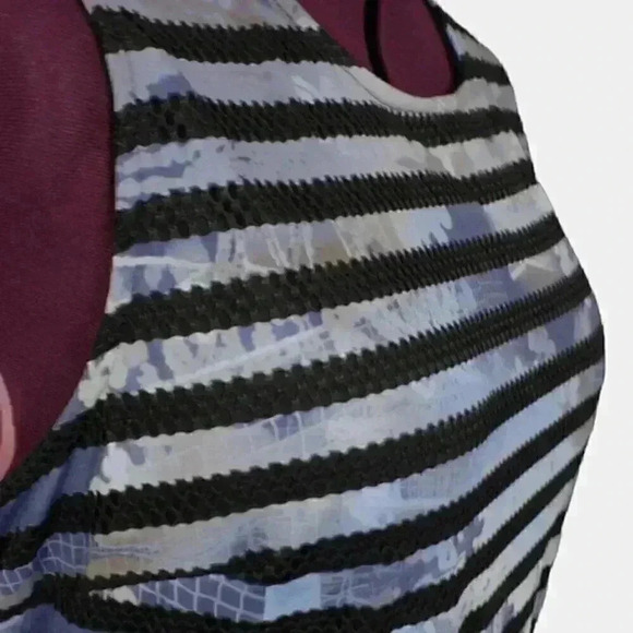 PENNINGTONS ladies dress blues and black striped 1X sleeveless lined - Picture 4 of 7